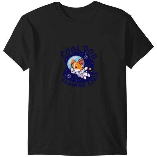 Discover Space Dog - Cool Dog Frawing Space Gift T-Shirts