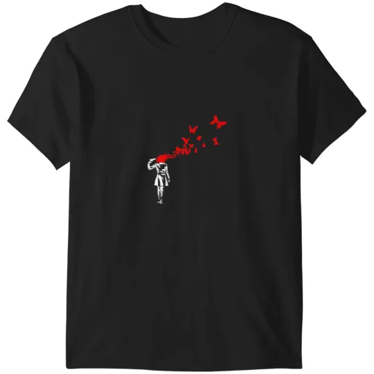 Discover Banksy - Girl Butterfly T-Shirts