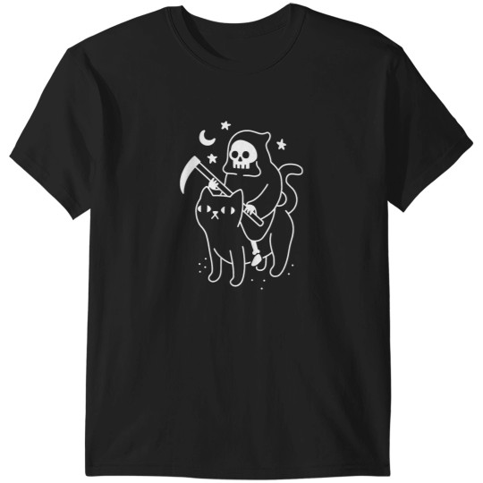 Discover Death Rides A Black Cat T-Shirts