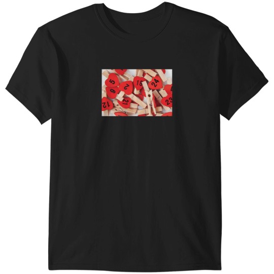 Discover Advent Calendar Numbers On Red Hearts T-Shirts
