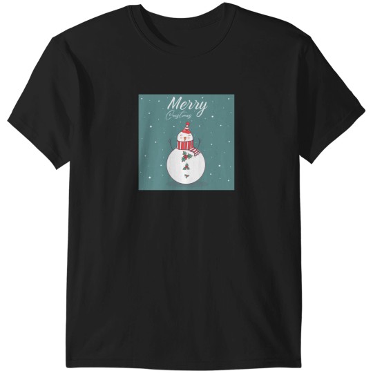 Discover Cutehappy Snowman Wishes Merry Christmas. T-Shirts