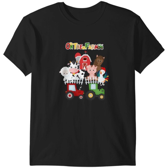Discover On The Farm Barnyard Farm Animals Cute Toddler Boys Girls T-Shirts