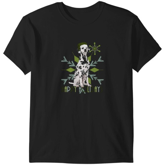 Discover Dalmatian In A Santa Hat Holiday Dog T-Shirts