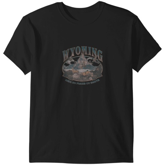 Discover Wyoming Like No Place On Earth Mountain Scene T-Shirts