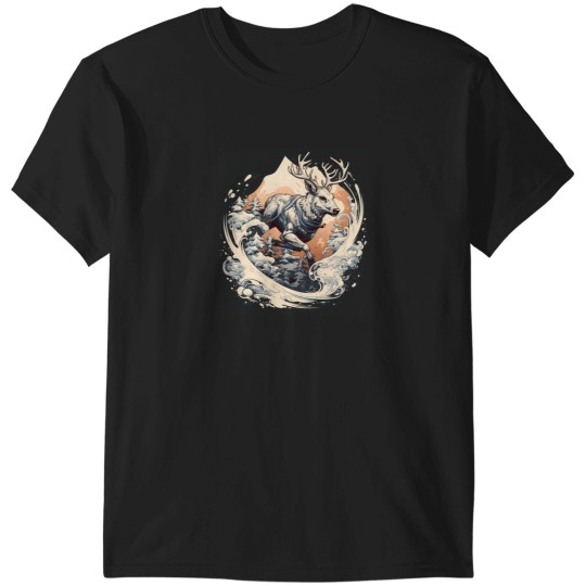 Discover Albino Reindeer'S Snowy Sprint - Winter Wonderland Graphic T-Shirts
