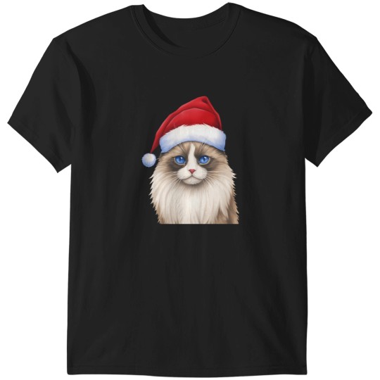 Discover A Festive Blue-Eyed Ragdoll Cat T-Shirts