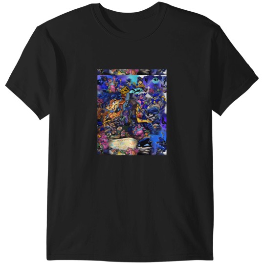Discover Comic Collage Sly Cooper T-Shirts