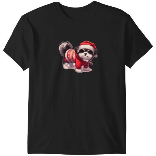Discover Cute Little Dog In Christmas Outfit - Christmas Dog T-Shirts