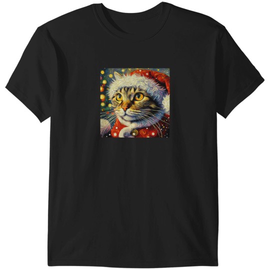 Discover Santa Cat- Van Gogh Style T-Shirts