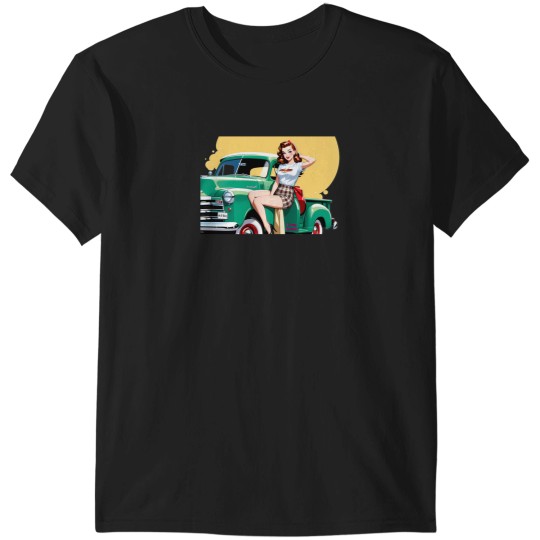 Discover Pin-Up Girl  Pick-Up Vintage Green T-Shirts