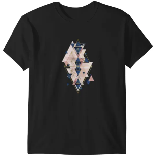 Discover Blush Pink and Navy Geometric T-Shirts