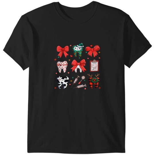 Discover christmas coquette bow dental dentists hygienist cute th T-Shirts
