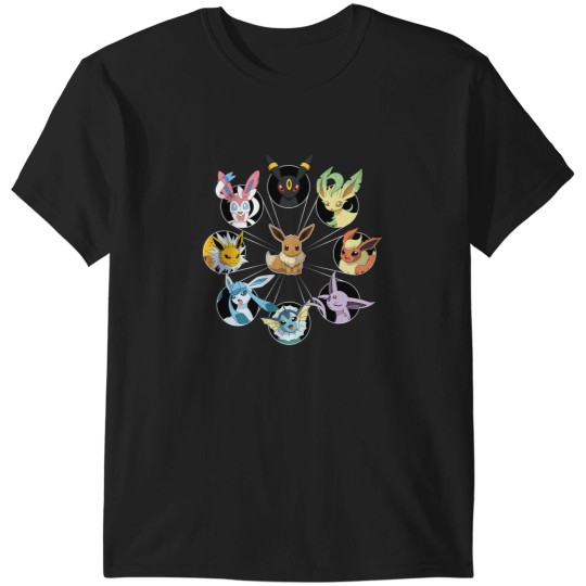 Discover Pokemonss Eevee Evolution Circle Pullover Hoodie T-Shirts