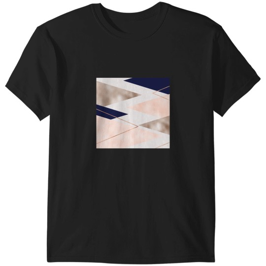 Discover Rose gold french navy geometric T-Shirts