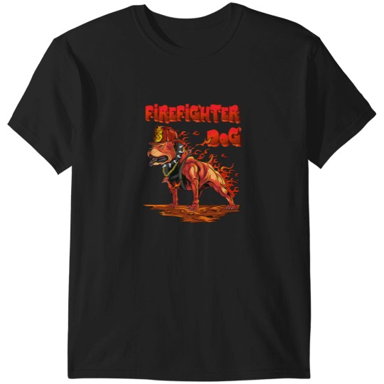 Discover Funny Firefighter Dog Dad T-Shirt