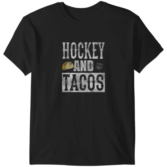 Discover Hockey And Tacos Funny Taco Distressed T-Shirts