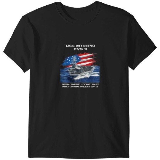 Discover USS Intrepid CVS11 Aircraft Carrier Veteran USA T-Shirts