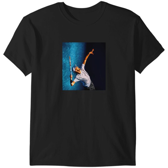 Discover Dominic Thiem Serve At Australian Open 2021. Digital Artwork Print. Tennis Fan Art Gift. T-Shirts