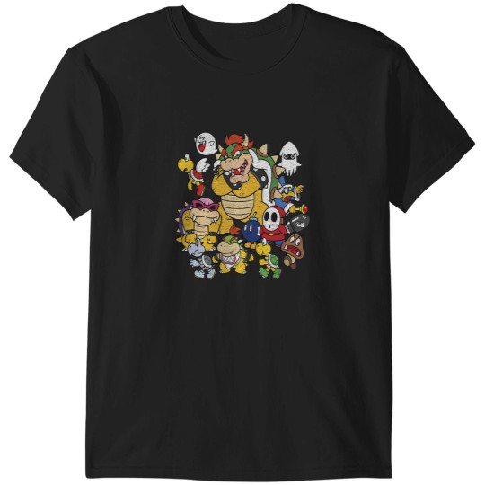 Discover Nintendo Super Marioss Bowser Enemy Group Shot T-Shirts