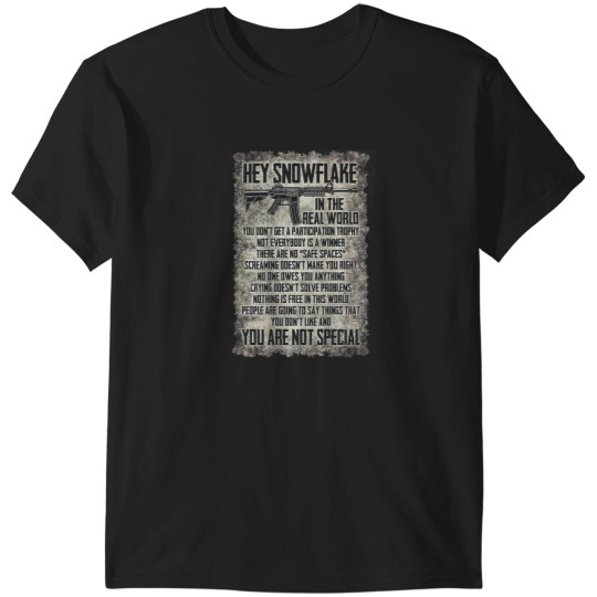 Discover Hey Snowflake In The Real World on back T-Shirts