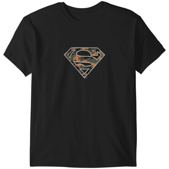 Discover DC Comics Superman Shield Orange Camo White Outl T-Shirts