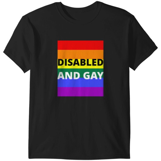 Discover Disabled  And Gay On Rainbow Background T-Shirts