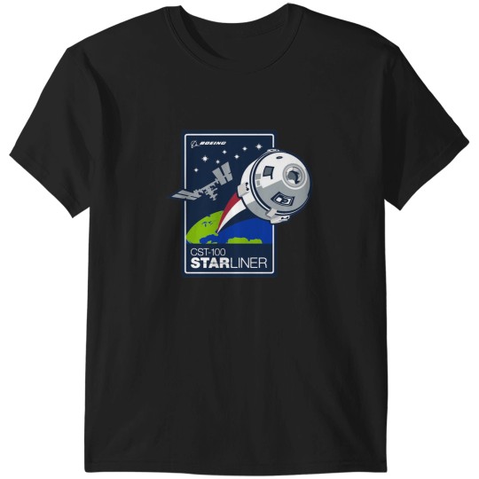 Discover Nasa Boeing CST100 Starliner Logo T-Shirts