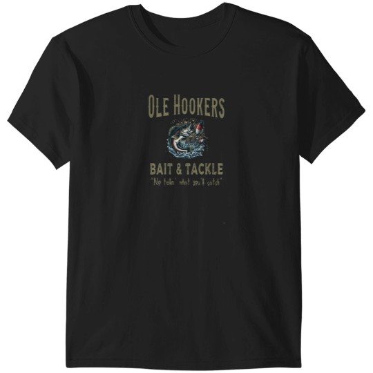 Discover Ole Hookers Bait and Tackle Funny Fish Series 2 T-Shirts