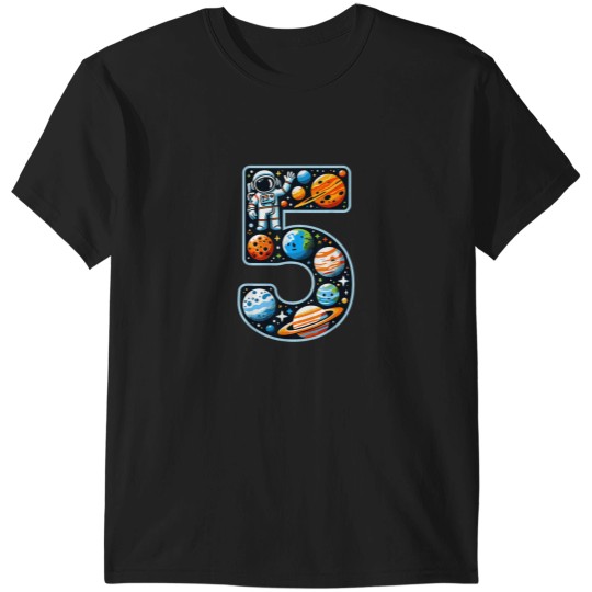 Discover 5 Year Old Astronaut Outer Space 5th Birthday Bo T-Shirts
