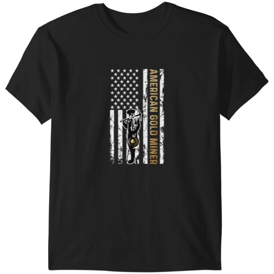 Discover Golden US Flag for American Gold Miner T-Shirts
