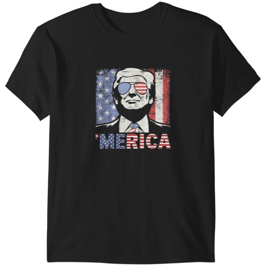 Discover 'merica trump happy 4th of july trump american flag 1 T-Shirts
