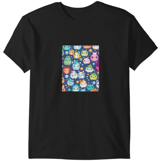 Discover mini figurines kawaii animated patterns T-Shirts