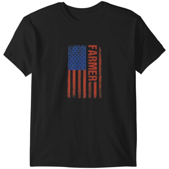Discover usa flag farmer farm farming ranch tractor agriculture T-Shirts
