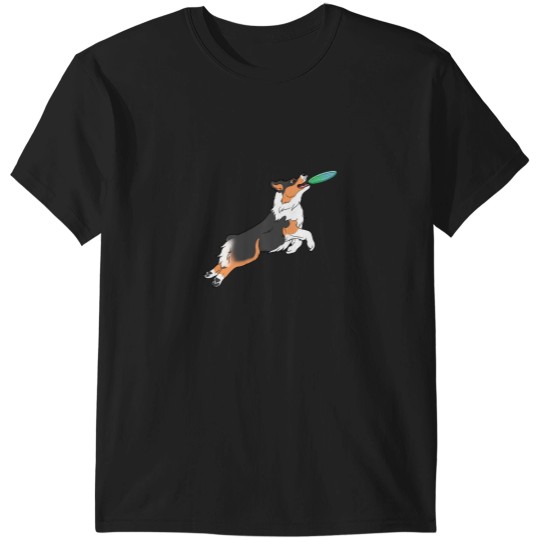 Discover Black Tri Australian Shepherd Catching Disc T-Shirts