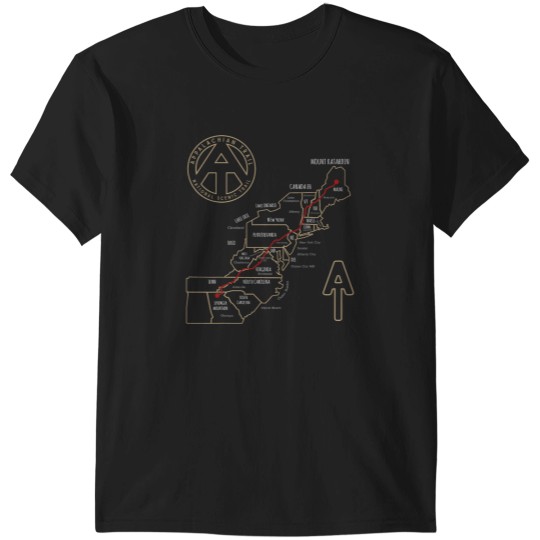 Discover Appalachian Trail Hiking Map Outdoor Adventure Trailing T-Shirts