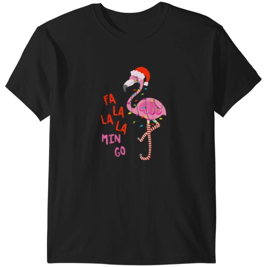 Discover Fa La La Mingo Flamingo Christmas Tropical Xmas Tree Lights T-Shirts