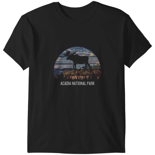 Discover Acadia National Park Vintagess Moose T-Shirts