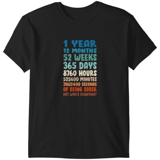 Discover One Year Sober Birthday AA NA Sobriety T-Shirts