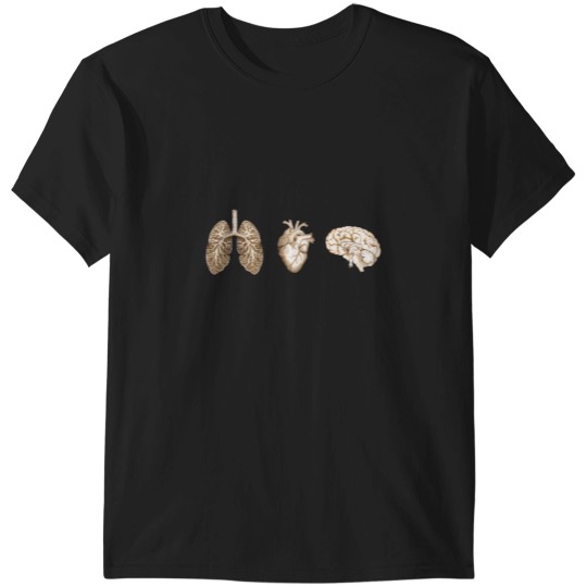 Discover A set of human organ lungs heart and brain Vintagess style T-Shirts
