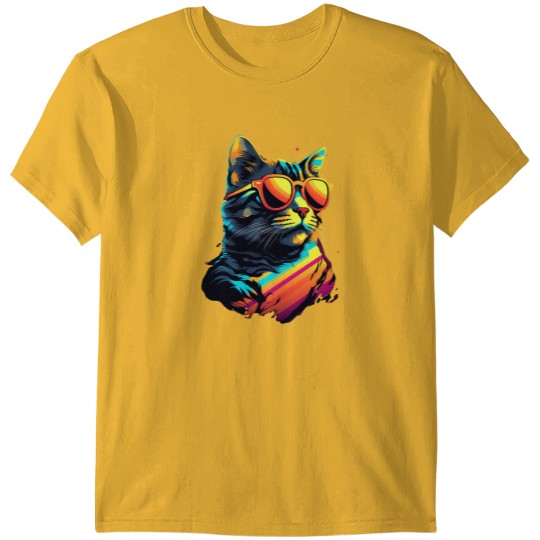 Discover Wave Balinese Cat Miami Design T-Shirts