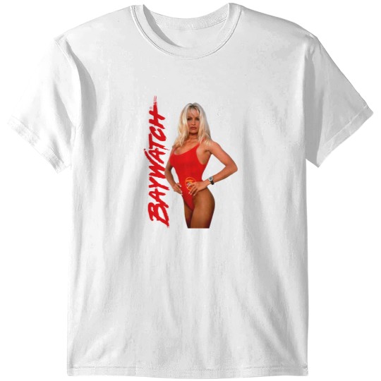Discover Baywatch 90s Beach Drama Series Pamela Cut Out White Adult T Shirts T Shirts