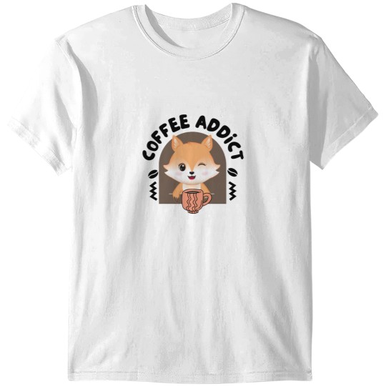 Discover Coffee Addict Cute Fox Morning T-Shirt