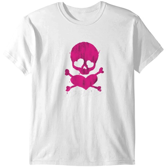 Discover Adeline Street Pink skulls - Defunct Logo Series (Record Label) T-Shirts