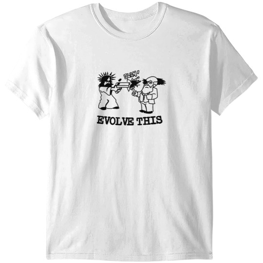 Discover Men Women Jesus And Darwin Evolve This Funny Men Fan T-Shirts