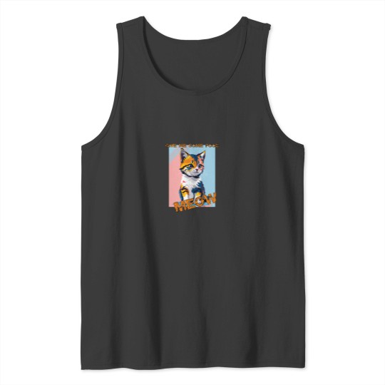 Discover Abstract Cute cat- give me some food Tank Tops