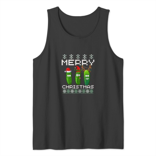 Discover Pickle Lover Xmas Lighting Santa Ugly Pickle Tank Tops