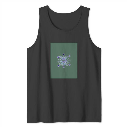 Discover _Snowflake_ nature print (green background) Graphic Tank Tops