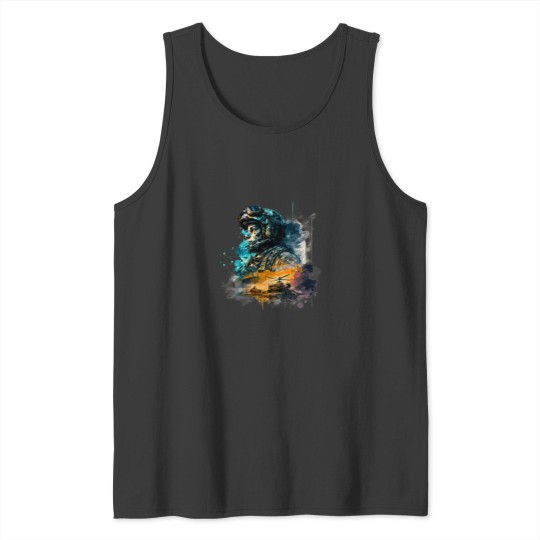 Discover Soldier watercolor print Tank Tops