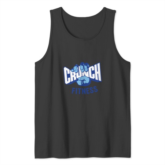 Discover -Crunch-Fitness Gym Logo (Blue) Tank Tops