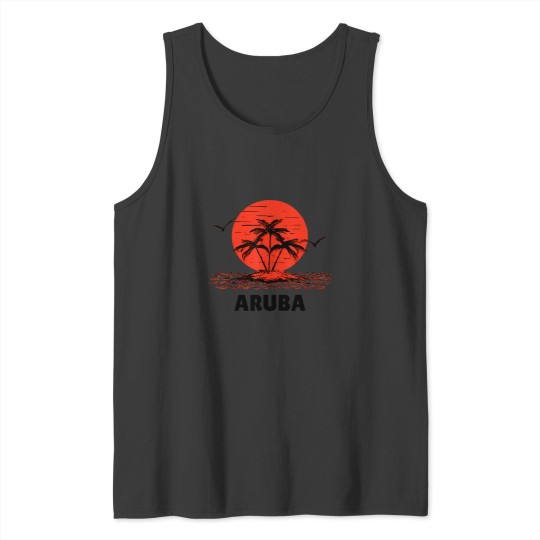 Discover aruba 80s palm sunset tropical beach summer t Tank Tops